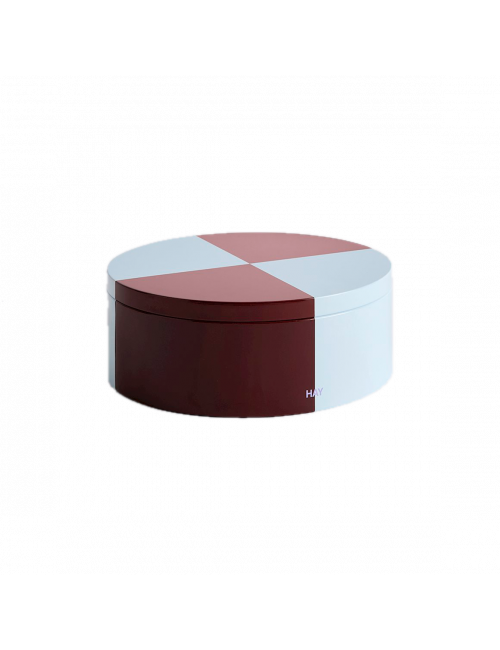 Tin Container | rond/burgundy/ice blue