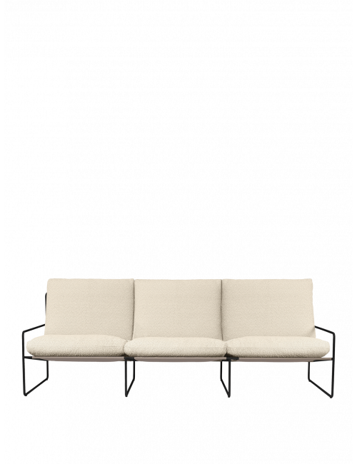 Desert 3-Seater Pure Bouclé | zwart/off-white