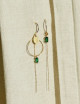 Asymmetrische Oorbellen Venus | goud/groen
