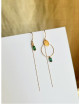 Asymmetrische Oorbellen Venus | goud/groen