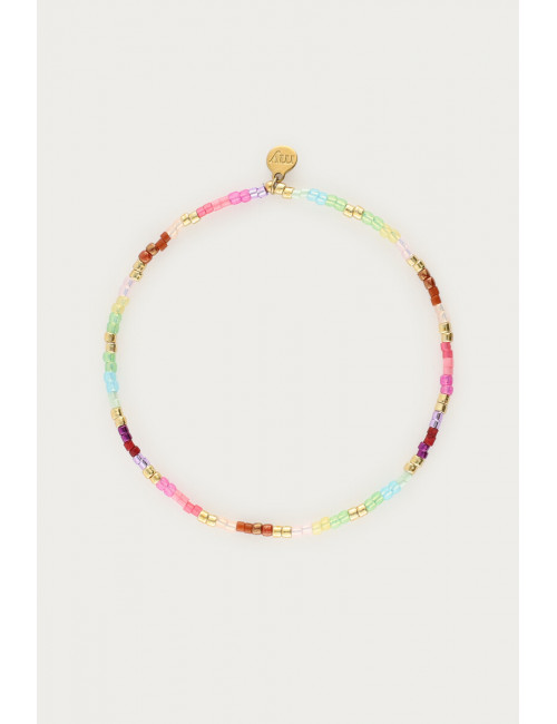 Armband Miyuki Kralen | blauw/roze