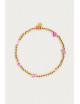 Armband Bloemen Kralen | oranje/roze