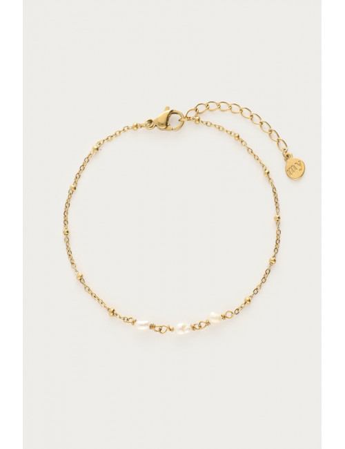 Armband Zoetwaterparels & Bolletjes | goud
