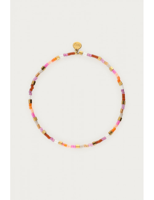 Armband Miyuki Kralen | oranje/roze