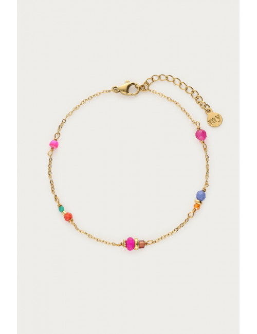 Armband Kralen | roze/blauw