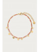 Dubbele Armband Goud | hartjes/rode bolletjes