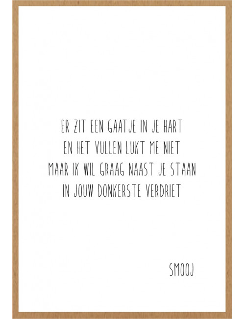 Wenskaart Gaatje | er zit een gaatje in je hart