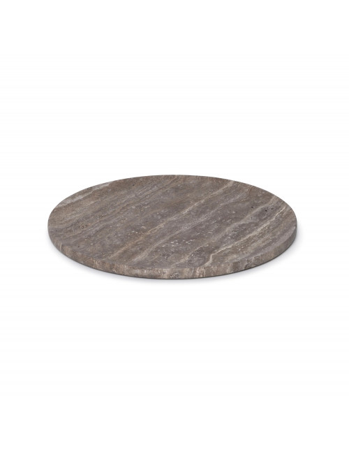 Travertin Titanium Rond Dienblad Ø40cm | zonder rand