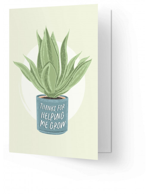 Wenskaart | thanks for helping me grow