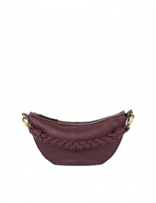 Handtas Leo | dark cherry soft grain leder/twisted