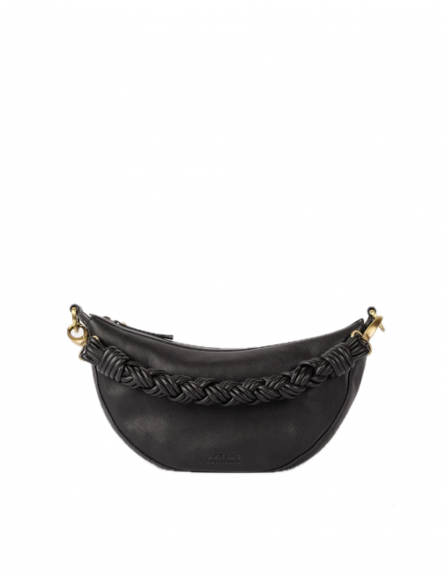 Handtas Leo | zwart soft grain leder/twisted