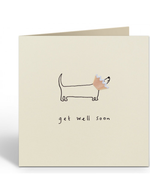 Wenskaart | get well dog cone