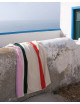 Strandlaken 90x180cm | red/dark green/toffee/pink