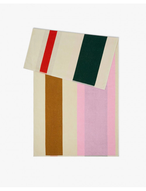 Strandlaken 90x180cm | red/dark green/toffee/pink