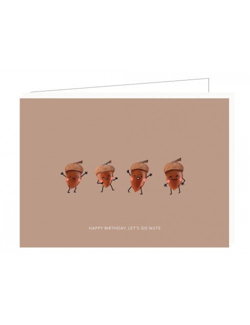 Wenskaart | happy birthday, let's go nuts