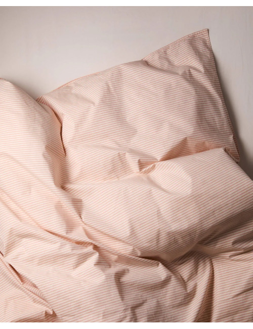 Dekbedovertrek Katoen 240x220cm | peach ecru/streep