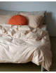 Dekbedovertrek Katoen 240x220cm | peach ecru/streep