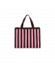 Shopper/Strandtas Knitted Stripes | chocolate/bubblegum
