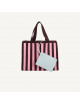 Shopper/Strandtas Knitted Stripes | chocolate/bubblegum
