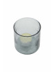 waxinelichthouder hammered glas M grijsblauw