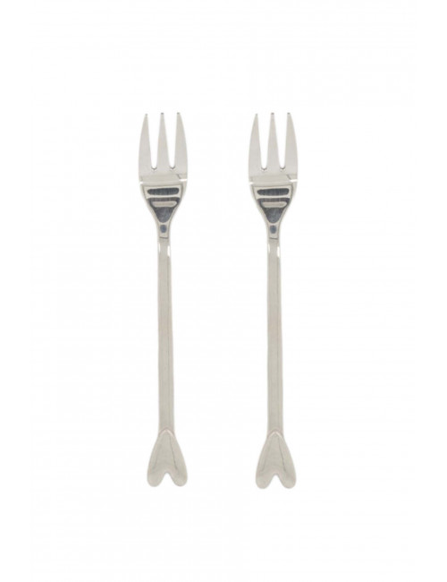 set van 2 vorkjes hartje | zilver