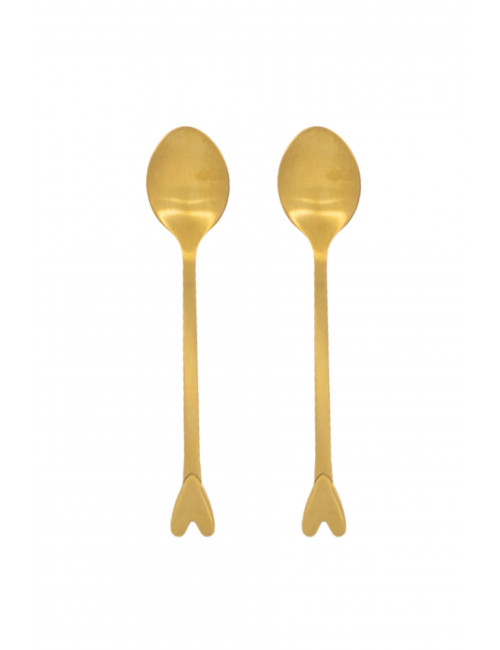 set van 2 lepeltjes hartje | goud