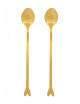 set van 2 lange lepels hartje | goud