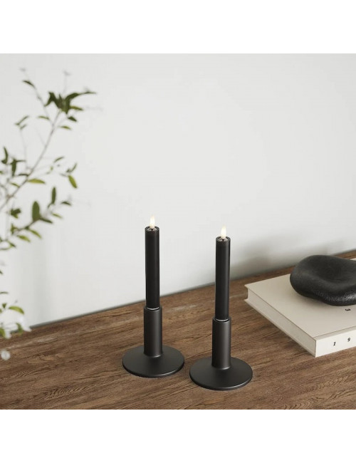 Kaars LED H15 cm (set van 2) | zwart