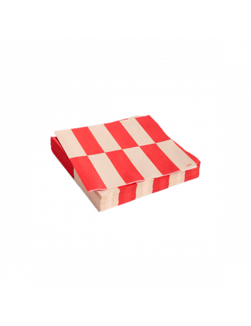 Servetten Lunch | off-white/red