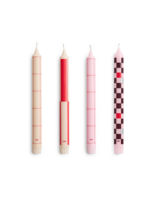 Kaarsen Pattern (set van 4) | reds/bordeaux