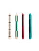 Kaarsen Pattern (set van 4) | greens/bordeaux
