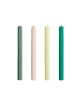 Hexagon Kaars (set van 4) | greens/white
