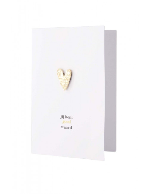 Wenskaart | magneet hartje/jij bent goud waard