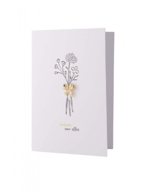 Wenskaart | broche strikje bedankt