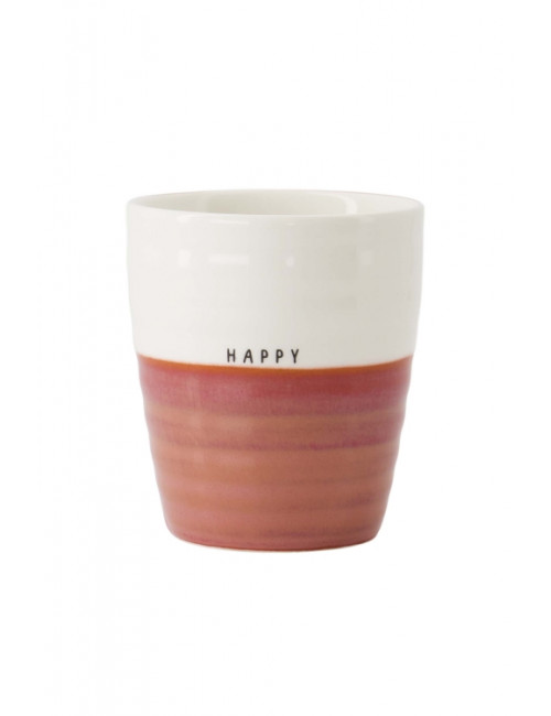 Koffiemok | happy wit/burgundy