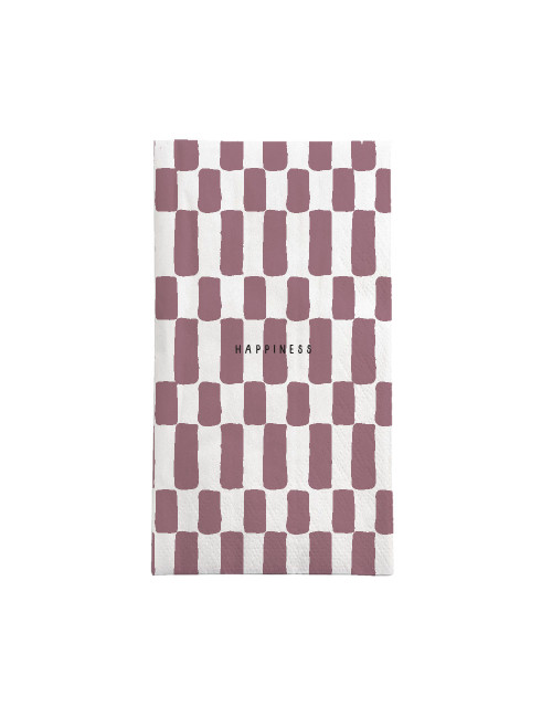 Servetten | happiness wit/burgundy
