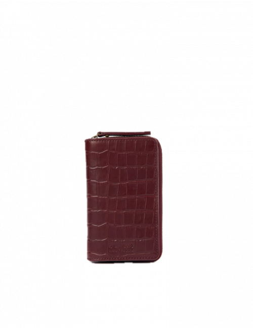 Jett Portemonnee | dark cherry croco leder