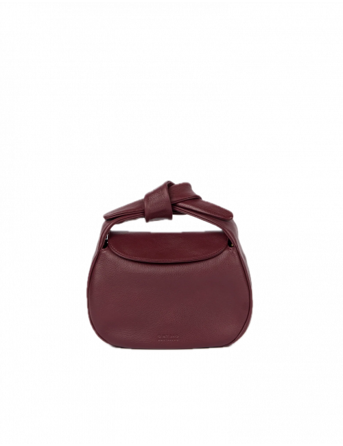 Handtas Croco Croissant | dark cherry soft grain leder