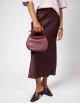 Handtas Croco Croissant | dark cherry soft grain leder