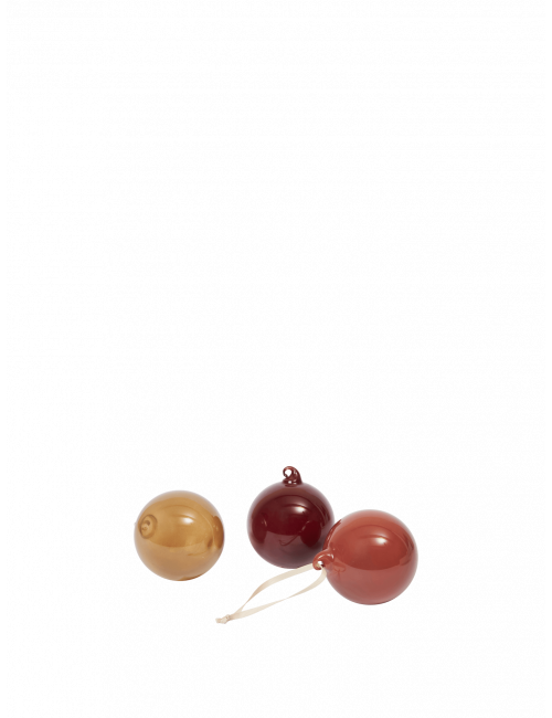 Kerstballen Glas Medium (set van 3) | roseate