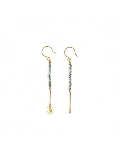Asymmetrische Oorbellen Nice Goud | hematiet/goudgroen