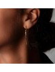 Asymmetrische Oorbellen Goud | grijs/zwart/ruwe diamand/hematiet