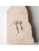 Asymmetrische Oorbellen Goud | grijs/zwart/ruwe diamand/hematiet