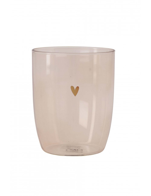 Drinkglas | hartje/roze