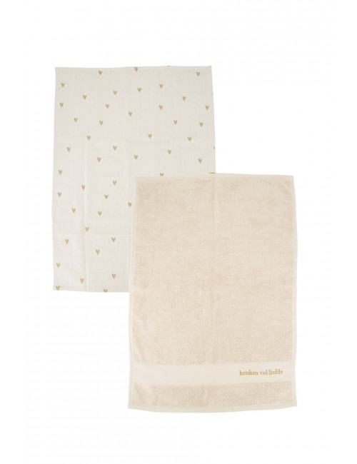 Keukenset Handdoeken | hartjes/keuken vol liefde
