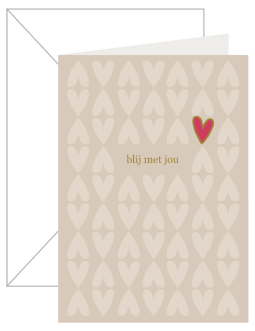 Wenskaart Broche | hartje/blij met jou