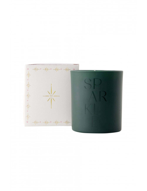 Geurkaars Glas in Doosje | sparkle/wit/donkergroen