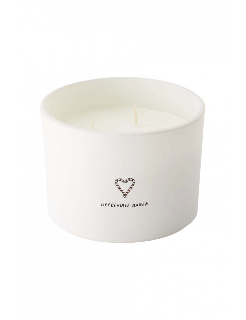 Geurkaars Glas | hart/liefdevolle dagen/wit