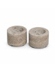 Titanium Travertin Waxinelichthouder Cilinder | small (6x4cm)