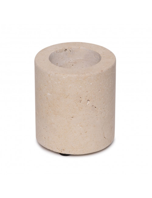Travertin Waxinelichthouder Cilinder | medium (6x7cm)